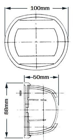 FANALE BIANCO LUCE BIANCA 135° DIMENSIONI 100x88x50mm §