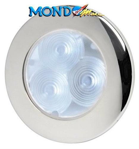 PLAFONIERA A 4 LED CORNICE INOX Ø49/71mm BIANCA-BLU-VERDE-ROSSA*