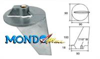 *ANODO MERCURY PINNA 80-140cv FILETTO 7-16' ZINCO 34127A1