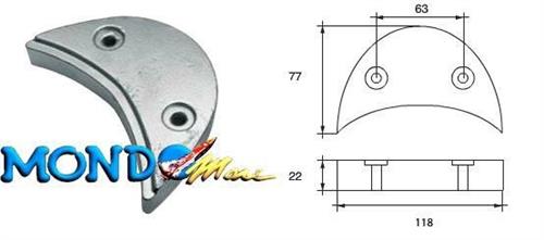 ANODO OMC PLACCA 90-140cv RIF.ORIG.392461