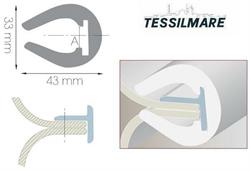 PROFILO PARABORDO L32 BIANCO TESSILMARE 980gr/mt BOTTACCIO*