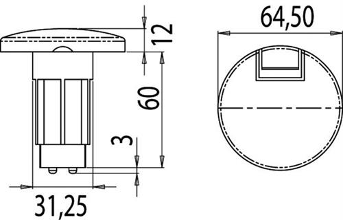 BASE PER ASTA LUCI 360° ESTRAIBILE BIANCA TAPPO INOXØ64mm 2PIN §