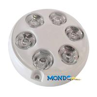 FARO STAGNO PER PLANCETTA 6x3w LED 12vLUCE BIANCA TONDA ø90x26mm