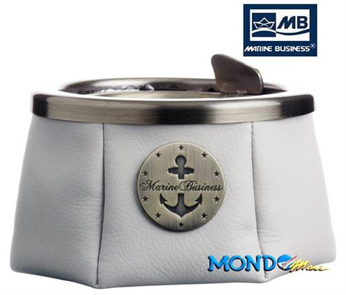 POSACENERE INOX E CUOIO PREMIUM ø11,5cm h9cm MARINE BUSINESS*