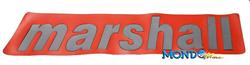 LOGO PER GOMMONE MARSHALL 41x9cm  FONDO ROSSO INTERNO GRIGIO