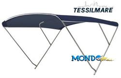 TENDALINO BIMINI INOX 200cm TELO BLU TESSILMARE TUBO 22mm^