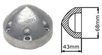 ANODO OGIVA OG010/6F RICAMBIO MAX-PROP 68mmh43mmALLUMINIO §