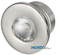 PLAFONIERA A LED GHIERA CROMATA D.35mm L.BIANCA 3w 3000°K 12/24^