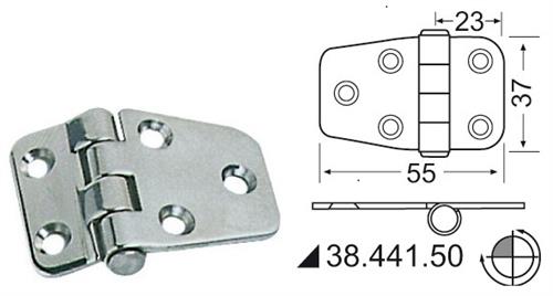 CERNIERA ROVESCIATA 55x37mm INOX AISI 316 CHROMELUX §