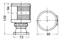 FANALE CIRCOLARE LUCE ROSSA 360° DHR CON BASE §