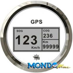 SPIDOMETRO LOG CON BUSSOLA E GPS SENZA TRASD.BIANCO GHIERA INOX§