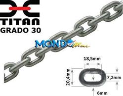 50mt CATENA CALIBRATA 6mm TITAN GRADO 30ZINCATA CALDO 808g/m*