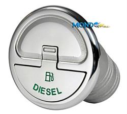 TAPPO IMBARCO DIESEL INCLINATO 45° PER TUBO 50mm DIAM.94mm INOX§