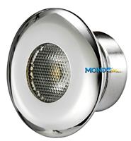 PLAFONIERA A 3 LED LUCE BLU INOX ESTERNO Ø40mm INCASSO Ø25mm §