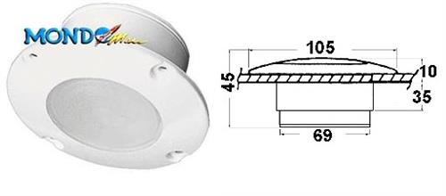 PLAFONIERA DA INCASSO 105mm A 18 LED §