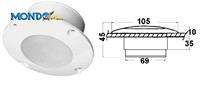 PLAFONIERA DA INCASSO 105mm A 18 LED §