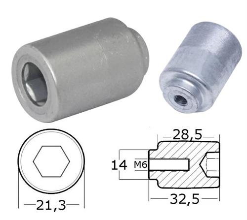 ANODO YAMAHA CILINDRICO 80/250cv RIF.OR.68V-11325-01 ALLUMINIO §