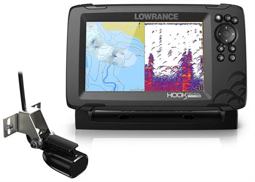 COMBO LOWRANCE HOOK REVEAL 7 CON TRASDUTTORE 50/200khz ROW^
