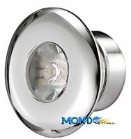 LUCE DI CORTESIA LED BLU INOX 0,3w D.39mm INCASSO 25mm h3mm §