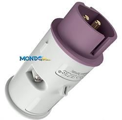 SPINA CORRENTE MASCHIO VIOLA 2 poli 12/24V 16A §§