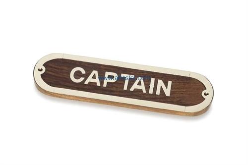 PLACCA DECORATIVA IN LEGNO ED OTTONE MOTIVO CAPTAIN**