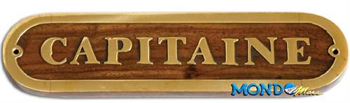 PLACCA DECORATIVA IN LEGNO ED OTTONE MOTIVO CAPITAINE^