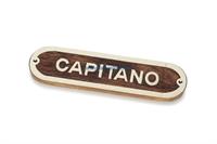 PLACCA DECORATIVA IN LEGNO ED OTTONE MOTIVO CAPITANO §