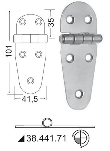 CERNIERA 107x39mm CHROMELUX^