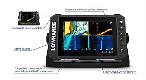 COMBO LOWRANCE ELITE FS 7 CON TRASDUTTORE IMAGING 3 IN 1**