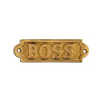 PLACCA DECORATIVA BOSS IN OTTONE LUCIDO (TARGHETTA)