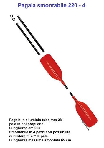 PAGAIA PER KAYAK E CANOA SCOMPONIBILE 200cm Ø28mm^